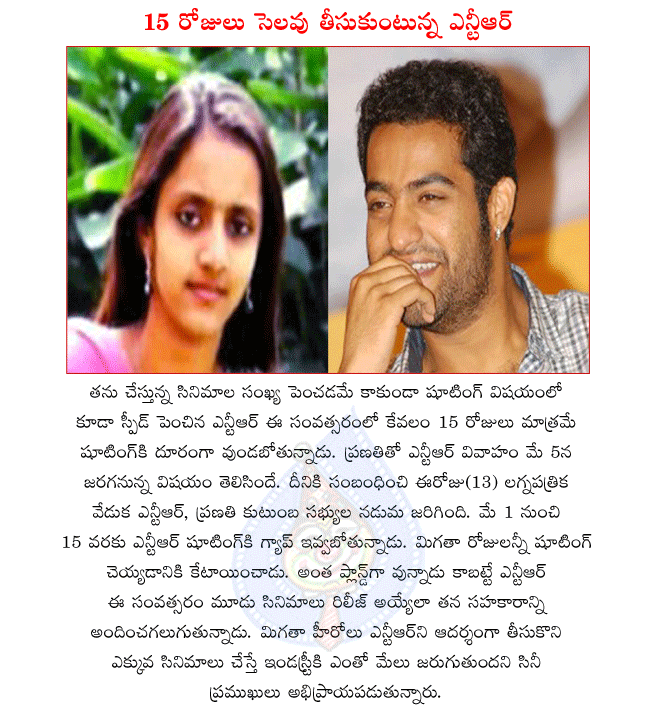 ntr marriage with pranati,ntr marriage on may 5th,ntr taking gap about 15 days,ntr in shakti shooting,ntr planning 3 movies to release in 2011,shakti release on march 30,shakti stills,shakti wallpapers,shakti audio  ntr marriage with pranati, ntr marriage on may 5th, ntr taking gap about 15 days, ntr in shakti shooting, ntr planning 3 movies to release in 2011, shakti release on march 30, shakti stills, shakti wallpapers, shakti audio